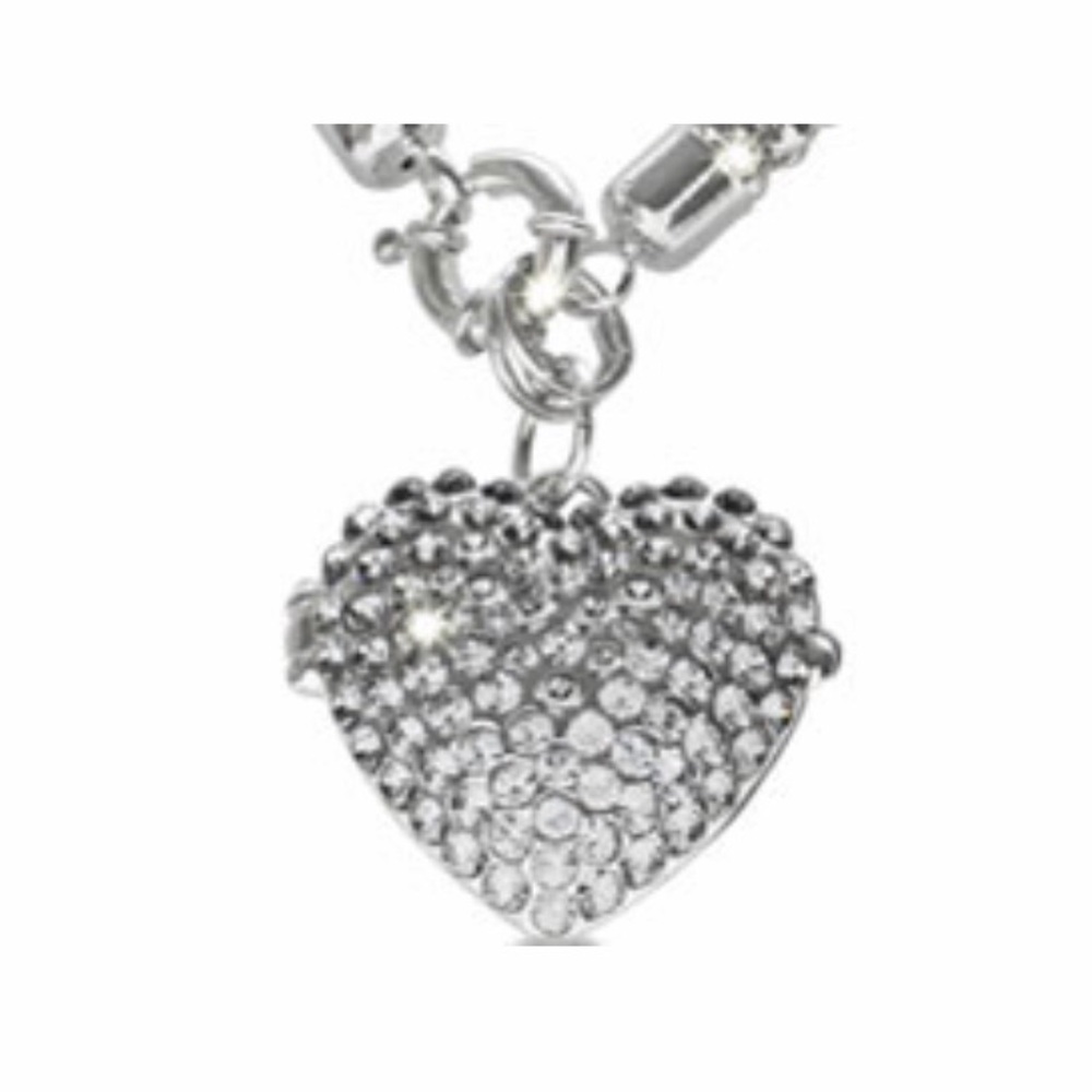 NWT Shimmery Swarovski elements heart Necklace